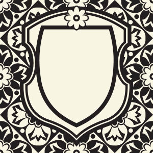 وکتور کادر گلدار با طرح سپر مشکی